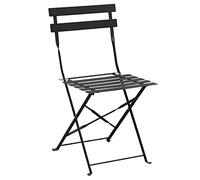 Chaises de patio pliantes Bolero en acier noir (2 pièces)
