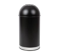 Poubelle Bolero 40L en acier noir avec couvercle ouvert