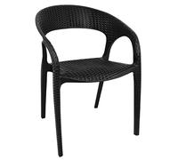 Bolero, Fauteuils enveloppants en rotin PP Bolero noirs (lot de 4)