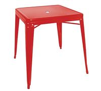 Bolero - GC868 - Table de bistro carrée en acier, Rouge, 668 mm - Pour intérieur ou extérieur, jardin, événements, mariage