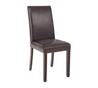 Bolero GF955 Lot de 2 chaises de salleà manger en similicuir Marron foncé Hauteur 940 mm