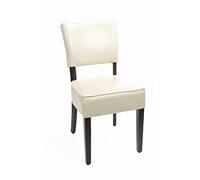 Bolero - GF958 Chunky - Lot de 2 chaises sans accoudoir en similicuir, Crème