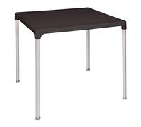 Bolero GJ970 Table carrée avec pieds en aluminium Noir Largeur 750 mm