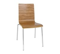 Bolero GR344 Lot de 4 chaises d'appointà dossier carré Zebrano