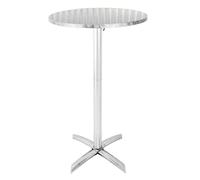 Bolero GR396 Table d'appoint rabattable en acier inoxydable Argenté Diamètre 600 mm
