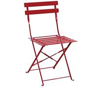 Bolero Lot de 2 chaises de trottoir en acier Rouge