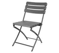 Bolero Lot de 2 chaises Pliantes en polyéthylène Gris Effet Bois