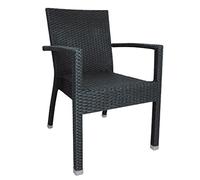 Fauteuils en rotin - BOLERO - Bolero - Anthracite - Lot de 4 - Empilables