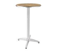 Bolero Mange-debout en frêne, hauteur 600 mm, plateau en bois de frêne pré-huilé et cadre en aluminium, taille : 1050 (H) x 600 (L) x 600 (P) mm, GR332