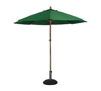 Bolero Parasol rond a poulie de 2,5 mètres de diamètre, vert, taille : 2,37(H) x 2,5(Dia)m, mât à 2 poteaux en bois dur Nyatoh, auvent hydrofuge, CB512