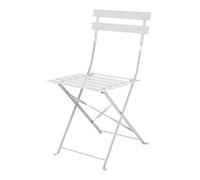 Bolero - Perth GH551 - Lot de 2 chaises de terrasse pliantes en acier, Gris - Intérieur/extérieur, jardin, événements, chaises de mariage