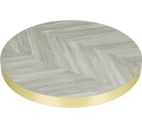 Bolero, plateau de table rond pré-percé à motif chevron, 600 mm