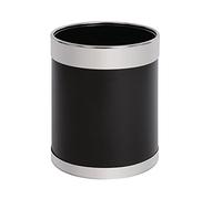 Bolero - Poubelle ronde, corbeille à papier noire avec bordure argentée 10,2 L Y805