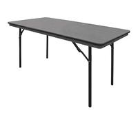 Bolero Table de banquet pliante rectangulaire en ABS 5 pieds, gris 5 pieds, taille: 750(H)x1520(L)x760(W)mm, table portable intérieure et extérieure, GC595