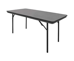 Bolero Table de banquet pliante rectangulaire en ABS 5 pieds, gris 5 pieds, taille: 750(H)x1520(L)x760(W)mm, table portable intérieure et extérieure, GC595
