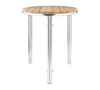 Bolero Table empilable ronde en frêne et aluminium 720 x 600 mm