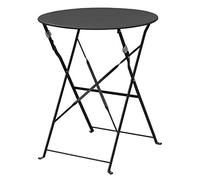 Boléro Table ronde en acier style trottoir Noir 600 mm