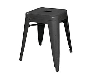 Bolero Tabourets Bas Bistro en Acier Noirs (Lot de 4)