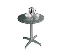 Bolero - U426 - Table de bistrot ronde en acier et aluminium, 800 mm | Installation à plat pour un assemblage facile, avec une base en alliage d'aluminium adaptée pour les repas en intérieur et en