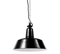 Bolichwerke Berlin suspension, 40 cm, suspension en aluminium coulé avec chaîne nickelée, câble de textile noir Pendelleuchte, tôle d`acier extérieur noir