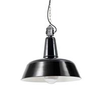 Bolichwerke Berlin Zylinder suspension, 45 cm, boîte de câble en aluminium avec chaîne nickelée, PVC câble noir Außenleuchte, tôle d`acier naturel vernis brillant