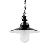 Bolichwerke Bremen Zylinder 100W suspension, 25 cm, mat, suspension en aluminium coulé avec chaîne nickelée, câble de textile no Pendelleuchte, tôle d`acier extérieur noir