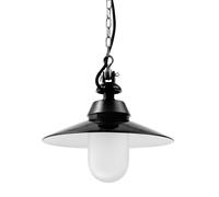 Bolichwerke Bremen Zylinder 60W suspension, 25 cm, mat, suspension en aluminium coulé avec chaîne nickelée, câble de textile noi Pendelleuchte, tôle d`acier extérieur noir