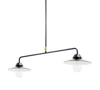Bolichwerke Bremen Zylinder II 100W suspension, 35 cm, clair, bras droit, avec joint en laiton poli, 1 m Außenleuchte, tôle d`acier naturel vernis brillant