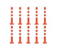 Bollard de sécurité - Absperrpfosten - 75 cm - PE léger - Bandes réfléchissantes - 10 pièces
