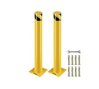 Bollard De Sécurité Revêtement En Poudre Jaune Barrière De Sécurité 91x11,4cm 2PCS