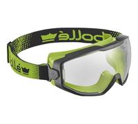 BOLLE Ocular en PC incoloro antirayaduras y antivaho PLATINUM - Montura en PC/TPR noir/vert estanca pour adultes, avec format pratique, solution polyvalente