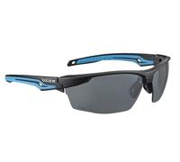 bollé Tyron Lunettes de sécurité - Lunettes d'atelier avec protection des yeux conforme à la norme EN166 et verre fumé - Noir/bleu