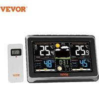 Bolmans - Station météo - Station météo radio avec prévisions météo - Thermohygromètre - Horloge atomique RCC - Écran de 19 cm - Télécommande d'une portée de 100 m - 7 langues - Fonctions d'alarme - C