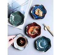 Bols à Céréales, 5 Pièces Bol à Tapas Sauce Apéritif Snack Bowl en Porcelaine Céramique, Coupe à Dessert Taille Petite Plats Service Vaisselles, Japonais Assiette Creuse à Soupe Fruit Salade