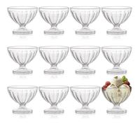 Bols à crème glacée acrylique transparent 236.8g, lot de 12 pour desserts sundae salades cocktails condiments