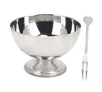 Bols à dessert sur pieds, petites tasses à glace pour collation au yaourt | Bols à Dessert de service, bol à glace en acier inoxydable avec fourchette pour salade, soupe, collation, Dessert, pâtes