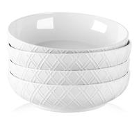 Bols à pâtes 1200?ml en porcelaine avec design carreaux
