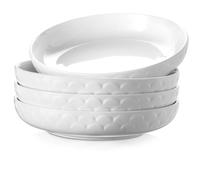 Bols à pâtes - DOWAN - 25cm - 1597ml - Ensemble de 4 - Porcelaine blanche