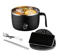 Bols à pâtes instantanés avec bâtonnets - Gobelet à soupe portable résistant à la chaleur 1200 ml - Bol à déjeuner en acier inoxydable 304 - Convient pour la maison, la cuisine, le collège, le dortoir