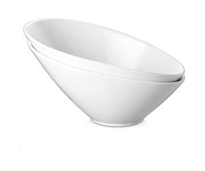 Bols à salade - DOWAN - Incliné - 769 ML - Lot de 2 - Porcelaine blanche