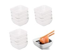Bols à Sauce,12 Pcs Carrés Blanc Petite Coupelle Ramequin en Mélamine