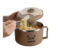 Bols à soupe avec couvercle - 19,5 x 12 cm - Grand récipient en acier inoxydable pour la préparation des repas - Bol instantané de 1600 ml - Bol à pâtes instantané pour soupe, , déjeuner, dîner