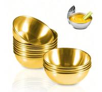 Bols à tremper mini en acier inoxydable, bols à assaisonnement réutilisables en métal, bols à tremper pour barbecue en acier inoxydable, bols à tremper pour hot pot, bols à sauce, contenants à assaiso