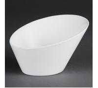Bols ovales inclinés - Olympia - Lot de 4 - Porcelaine - 150x135mm - Compatible lave-vaisselle