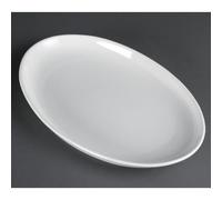 Olympia Lot de 2 assiettes ovales profondes en porcelaine Blanc 365 x 235 mm