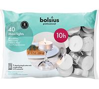 Bolsius Bougies chauffe-plat 10 heures Maxi – Blanc – Pochette de 40