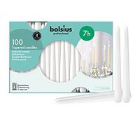 Bolsius 103400335502 Lot de 100 bougies coniques 25,4 cm Blanc