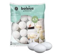 Bolsius 103632053702 Bougie flottante, cire de paraffine Blanc, 4.5cm l x 4.5cm w X 3cm h Sans parfum lot de 20