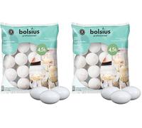 Bolsius 103632053702 Bougie flottante, cire de paraffine Blanc, 4.5cm l x 4.5cm w X 3cm h Sans parfum (Lot de 2)