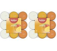 Bolsius - 18 Bougies Chauffe-Plat Parfumées - Mangue - Durée de Combustion de 3.5 Heures - Diamètre 38 mm - Extraits Naturels - Contient de la Cire Végétalienne - Sans Huile de Palme (Lot de 2)